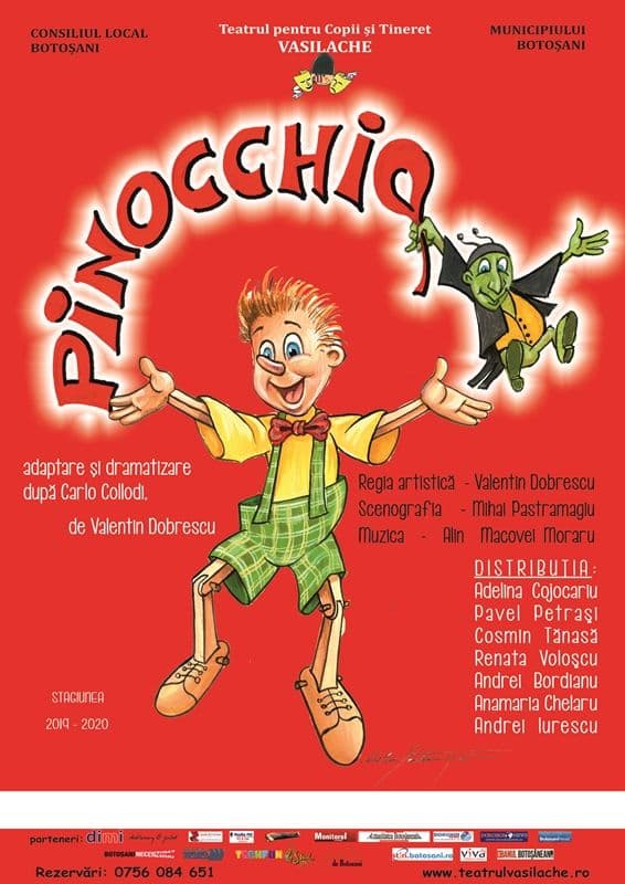 Spectacolul „Pinocchio” în acest weekend la Teatrul Vasilache Botoșani 