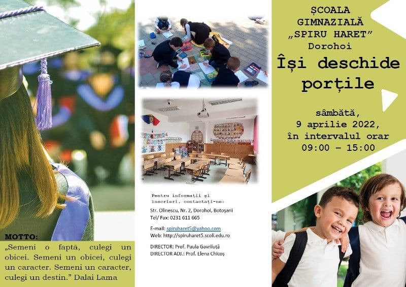 Școala Gimnazială „Spiru Haret” Dorohoi - Vă așteptăm să pornim împreună pe drumul învățării!