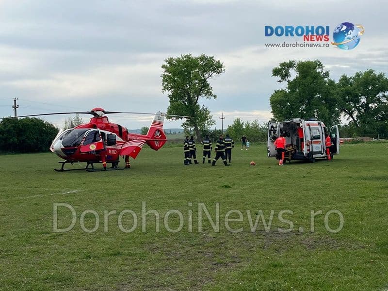Elicopter SMURD solicitat la Dorohoi pentru o femeie care a suferit un infarct – FOTO