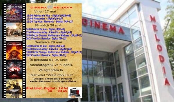 Vezi ce filme vor rula la Cinema „MELODIA” Dorohoi, în săptămâna 27 mai – 2 iunie – FOTO