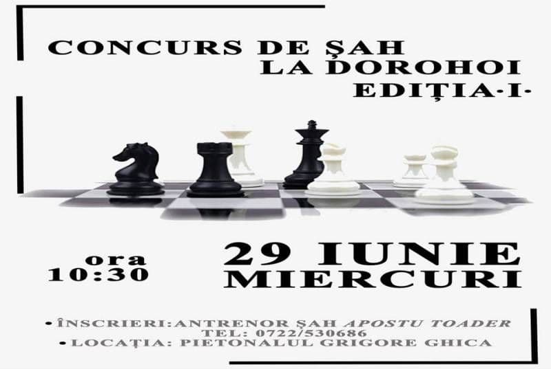 Învitație la șah pentru copii, pe Pietonalul Grigore Ghica din Dorohoi
