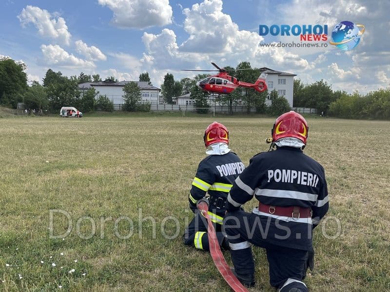 Bărbat din comuna Hilișeu Horia preluat de elicopterul SMURD de la Dorohoi