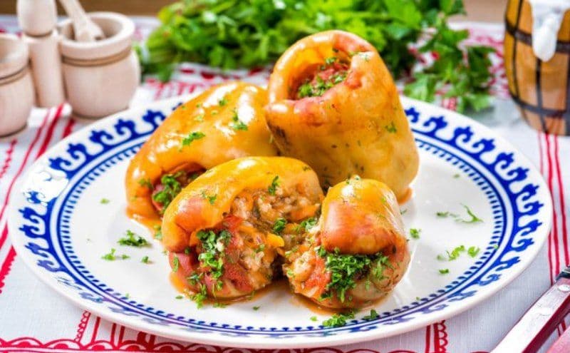 Ardei umpluți cu orez și legume