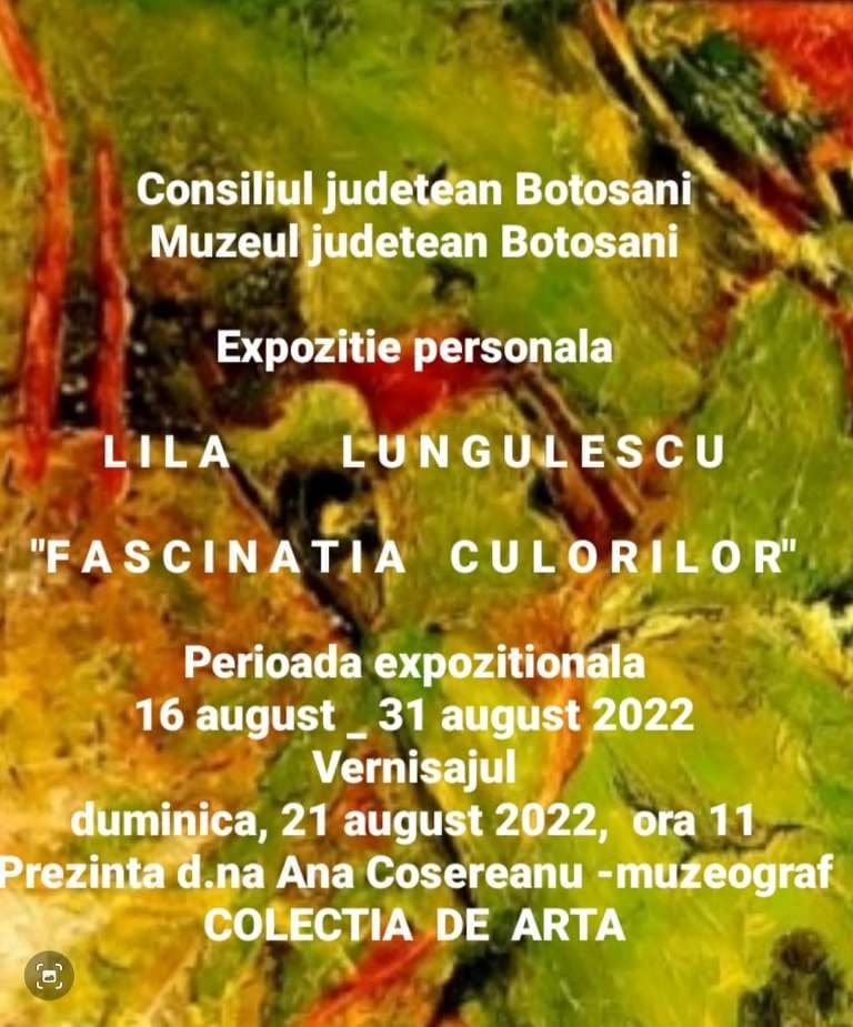 Fascinația culorilor – Expoziție de pictură găzduită de Muzeul Județean Botoșani