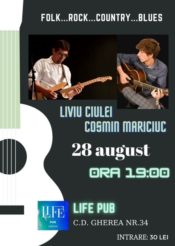 Seară cu folk, rock, country, blues la Dorohoi. Vezi detalii!