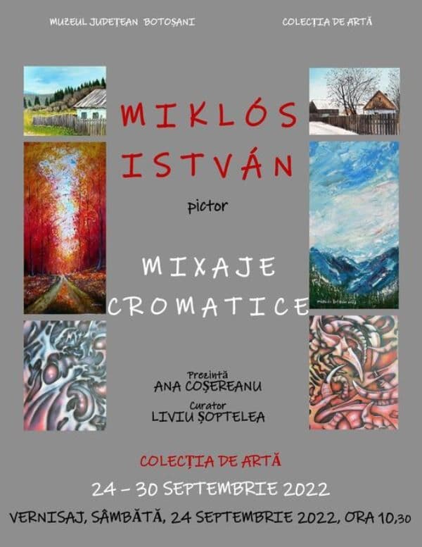 Expoziția MIXAJE CROMATICE a artistului Miklós István – Indián găzduită de Muzeul Județean Botoșani