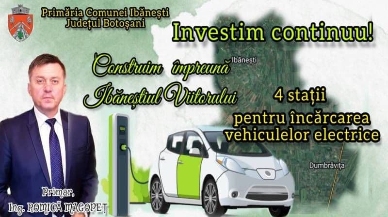 Comuna Ibănești înaintează cu pași repezi spre dezvoltare - Stații de încărcare pentru vehiculele electrice!