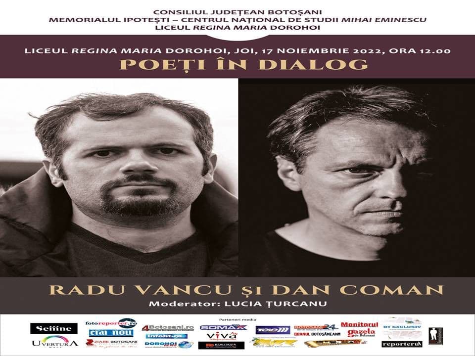 Poeți în dialog la Liceul „Regina Maria” din Dorohoi: Radu Vancu – Dan Coman