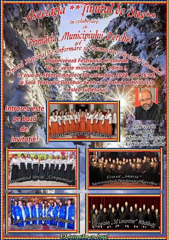 „O, ce veste minunată” – concert de colinde realizat în memoria Părintelui Constantin Muha