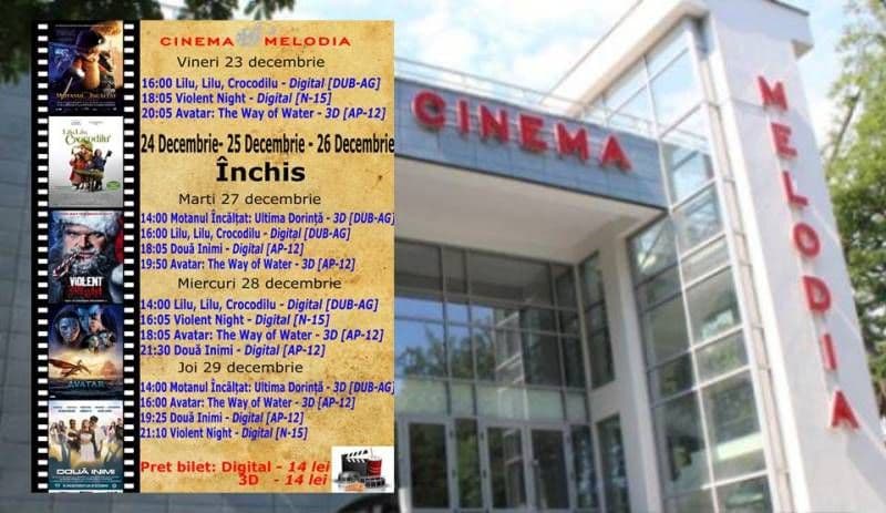 Vezi ce filme vor rula la Cinema „MELODIA” Dorohoi, în săptămâna 23 – 30 decembrie – FOTO