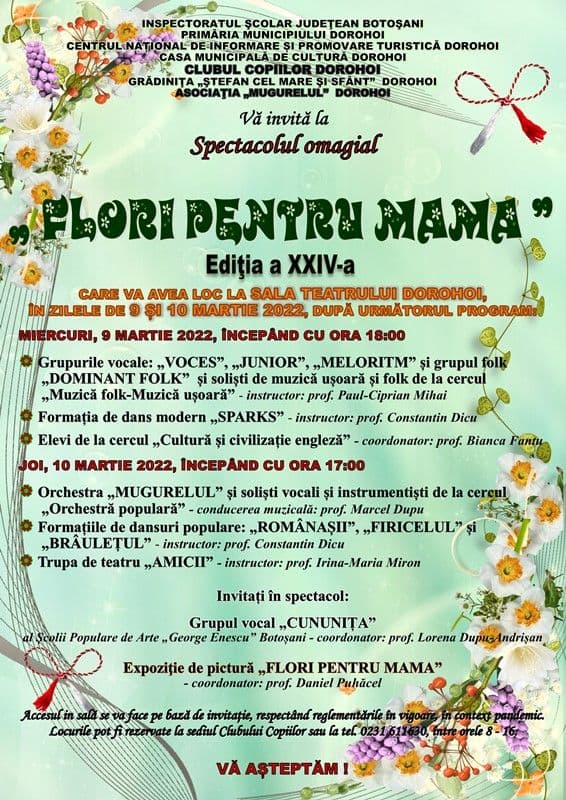Afis Flori pentru mama 2022