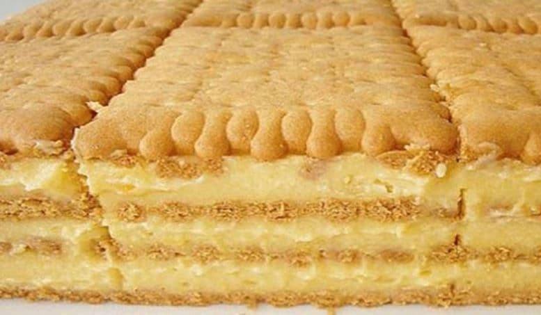 Prăjitură din budincă cu biscuiți