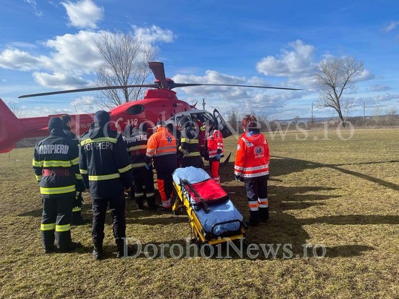 Elicopter SMURD solicitat la Dorohoi pentru un bărbat din Oroftiana care a suferit un infarct – FOTO