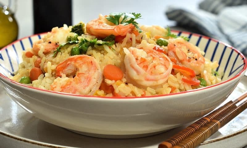 Creveți cu pilaf de orez