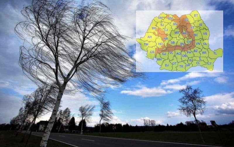 Meteorologii au prelungit avertizarea COD GALBEN de intensificări ale vântului pentru județul Botoșani