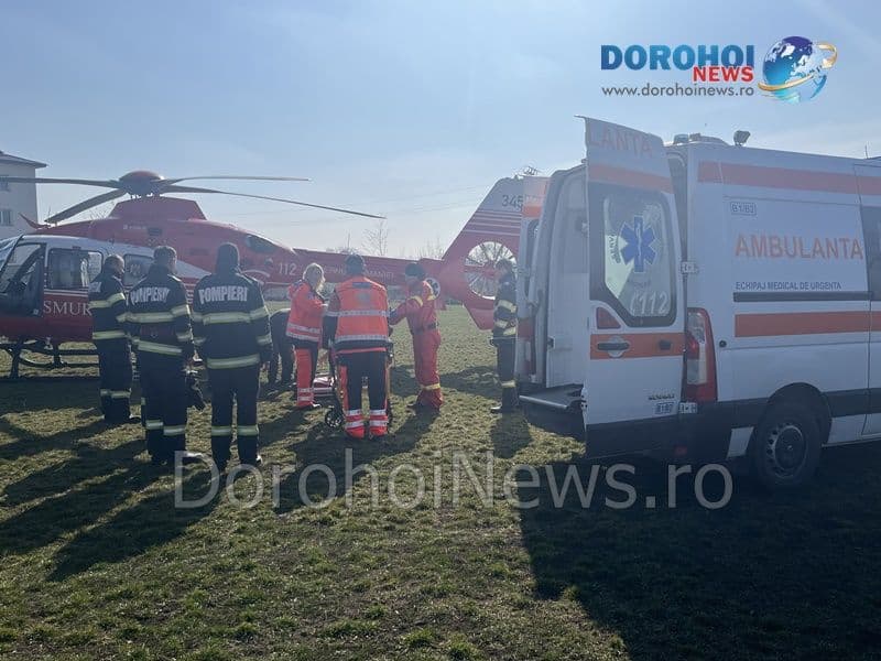 Bărbat din Darabani preluat de elicopterul SMURD de la Dorohoi - FOTO