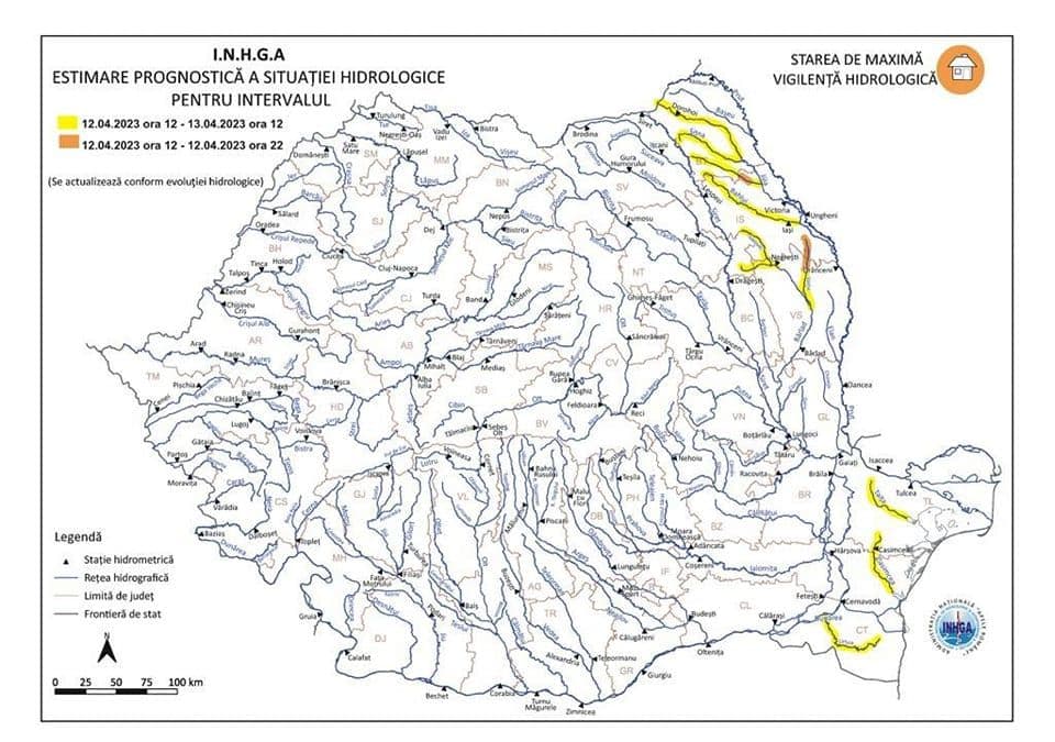 Hidrologii au prelungit Codul Galben de risc de inundații pe râul Jijia și afluenții acestuia