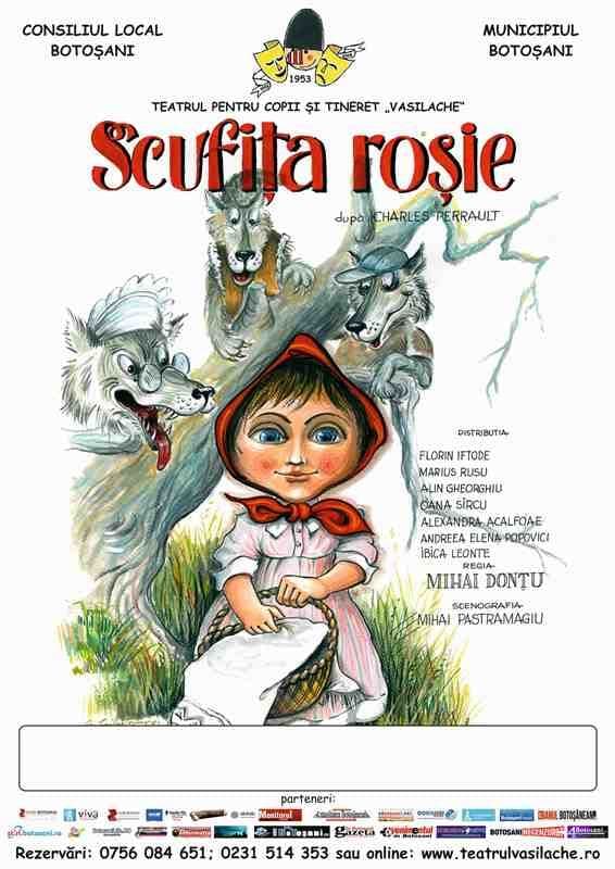 Scufița roșie, un spectacol îndrăgit de cei mici, la Teatrul „Vasilache”