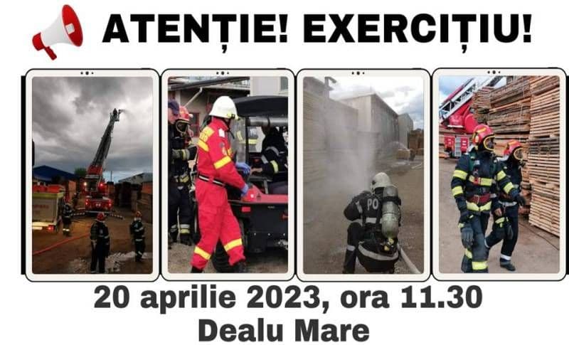 EXERCIȚIU: explozie urmată de incendiu la o fabrică de mobilă din localitatea Dealu Mare