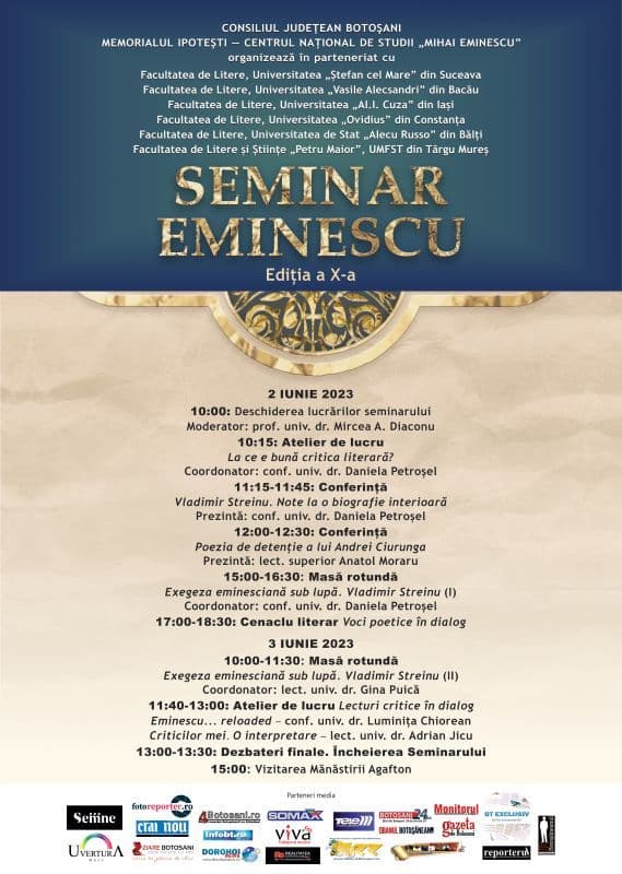 Ediția a X-a a Seminarului Eminescu, la Memorialul Ipotești