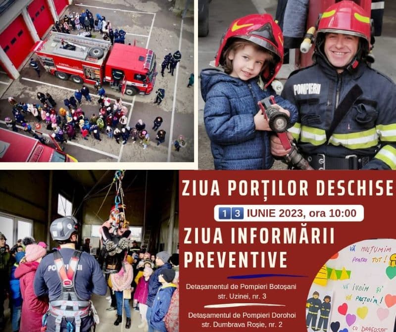 13 iunie: Ziua Informării Preventive - Detașamentele de Pompieri Botoșani și Dorohoi își deschid porțile