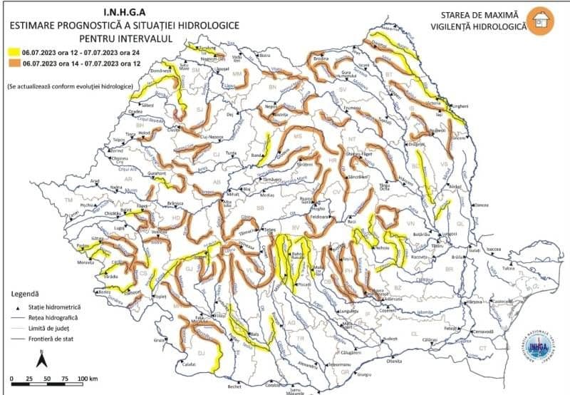 Risc de inundații Jijia, Prut și afluenții acestora