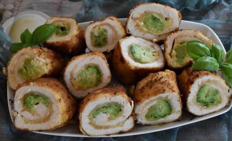 Rulouri de pui cu broccoli