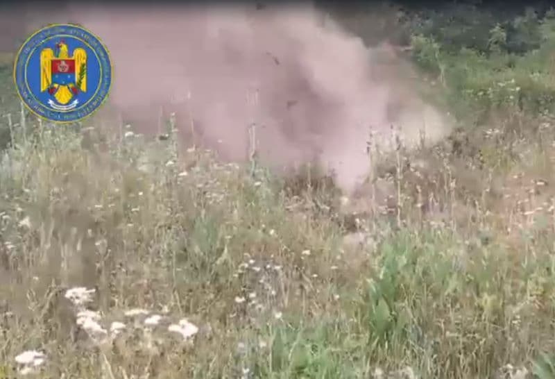 Cartușe, focoase, bombă de aruncător, grenadă și gloanțe distruse prin explozie controlată la Copălău