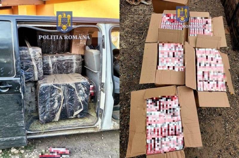 25.000 de pachete de țigarete confiscate de polițiști, dintr-un autoturism