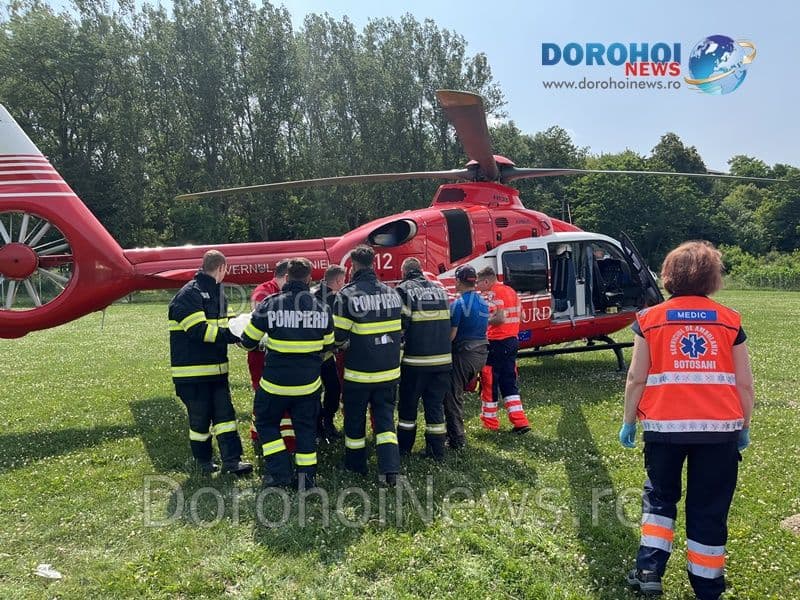 Bărbat aflat în stare gravă preluat de elicopterul SMURD – FOTO