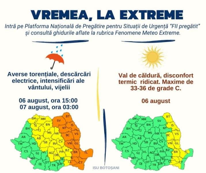 Atenție! Valul de căldură va persista și va fi urmat de vijelii puternice, grindină și descărcări electrice
