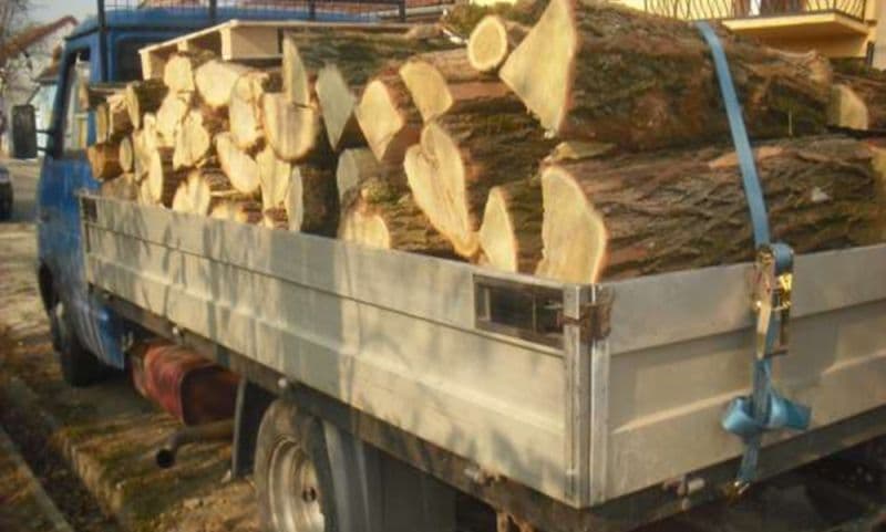 Transport de lemn fără acte oprite de polițiști la Hilișeu Horia