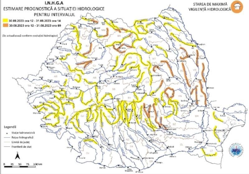 Hidrologii au anunțat că există risc de inundații pe râurile Jijia, Prut și afluenții acestora