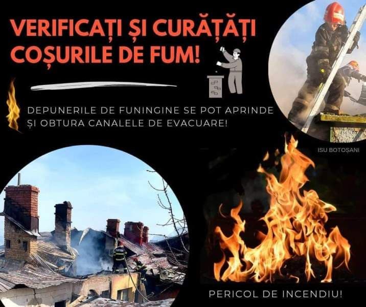 Verificați, reparați și curățați coșurile de fum! Două persoane au ajuns la spital în urma unor incendii