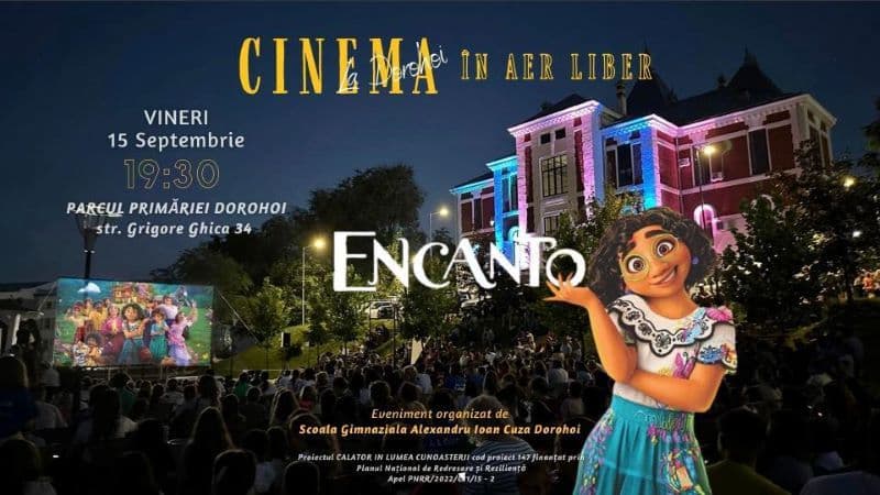 Cinema în aer liber la Dorohoi: O nouă seară magică pentru copii și tineri