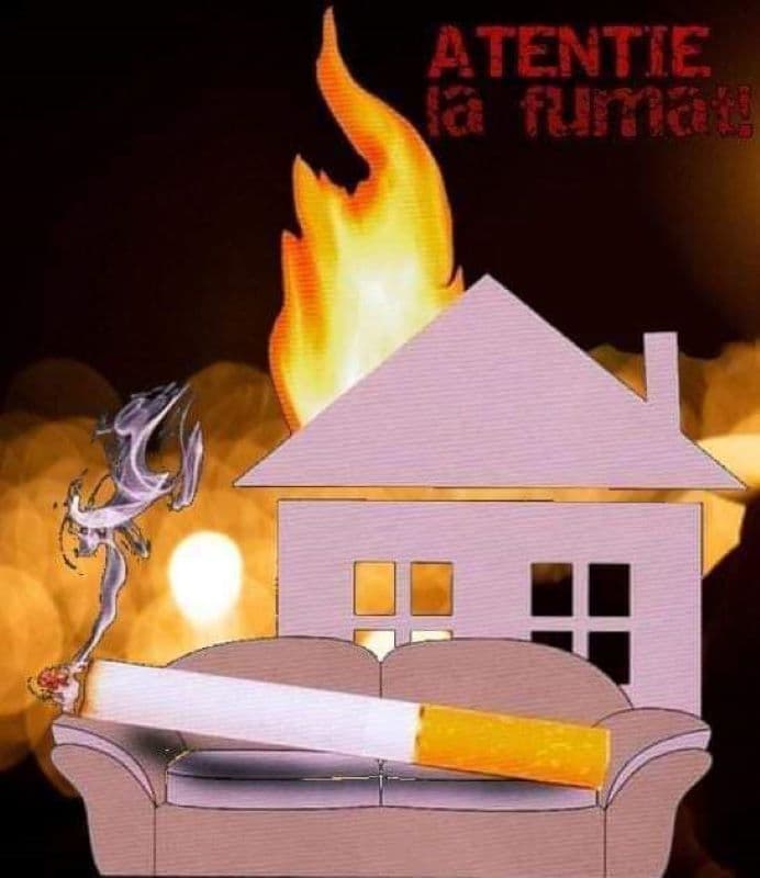 Casă din Cervicești incendiată de un fumător neglijent