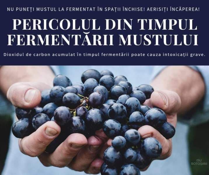 ISU Botoșani: Atenție la vinul aflat în proces de fermentare!