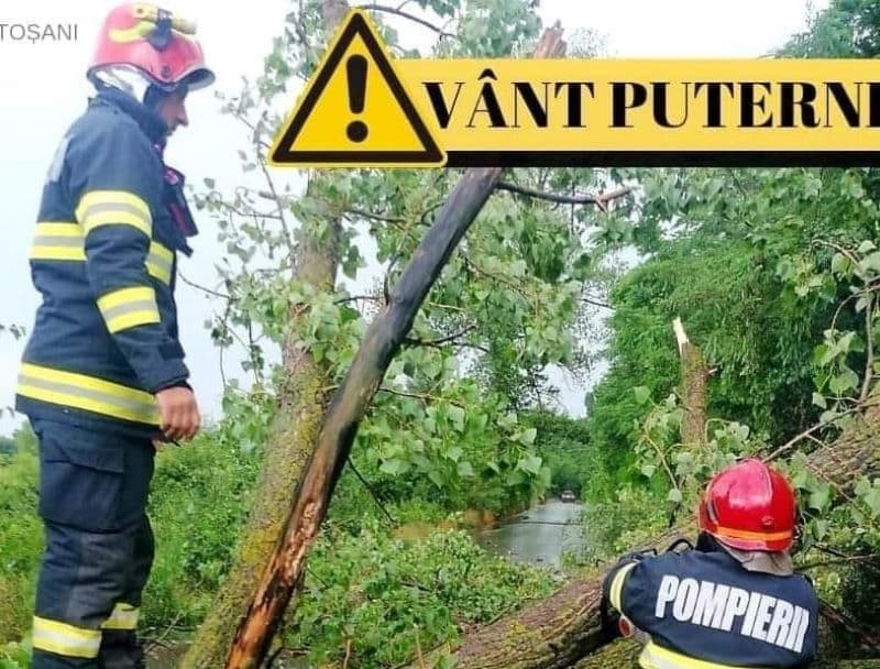 Meteorologii emis o avertizare COD GALBEN de intensificări ale vântului pentru județul Botoșani