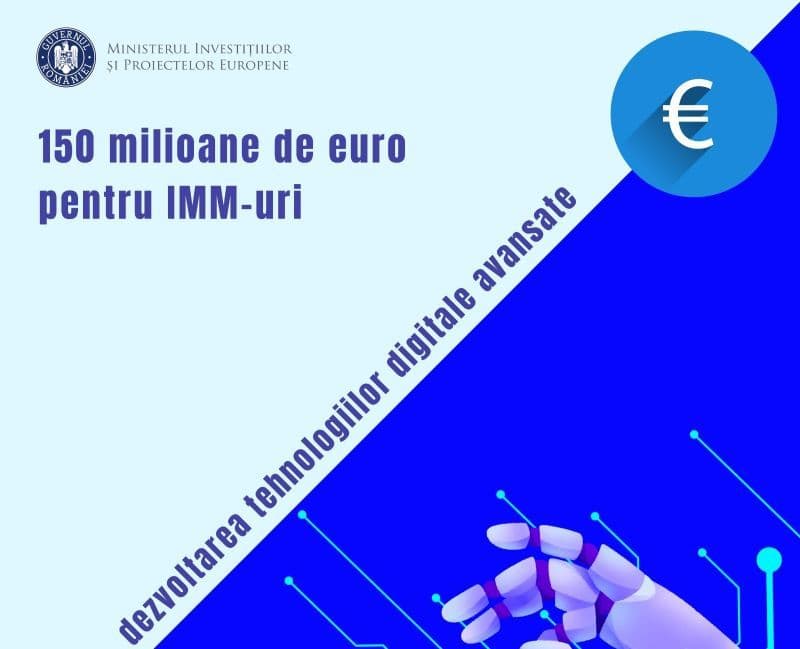MIPE: 150 de milioane de euro pentru sprijinirea antreprenorilor în dezvoltarea tehnologiilor digitale avansate