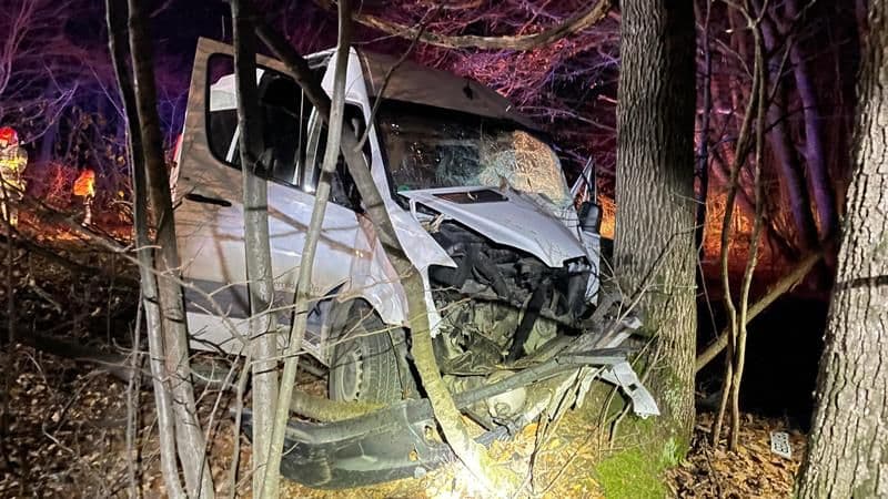 Accident la Vârfu Câmpului! Bărbat rănit după ce a a ajuns cu mașina în pădure și s-a izbit de un copac 