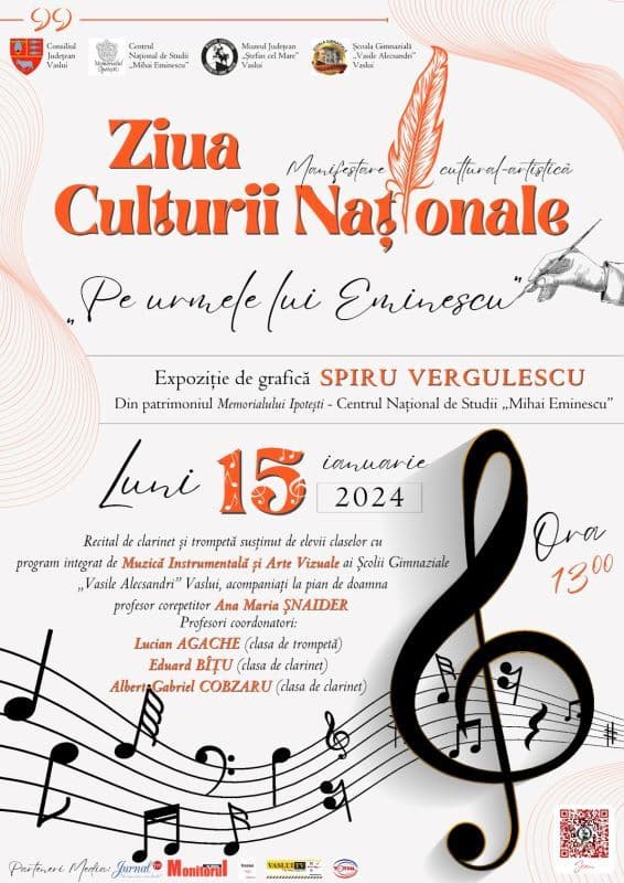Memorialul Ipotești, partener în Expoziția grafică „Pe urmele lui Eminescu” organizată Vaslui