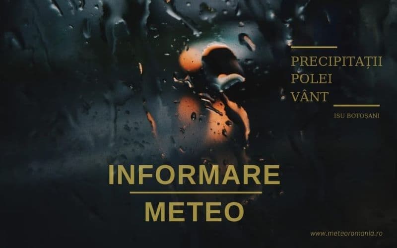 ANM a emis o informare de precipitații, vânt și depunere de polei, pentru județul Botoșani