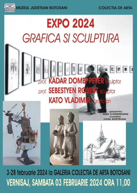 Muzeul Județean Botoșani găzduiește expoziția „Expo 2024 – Grafică și sculptură”