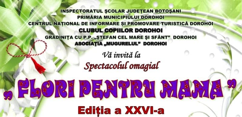 Spectacol omagial „Flori pentru mama” 2024 organizat de Clubul Copiilor Dorohoi. Vezi programul!
