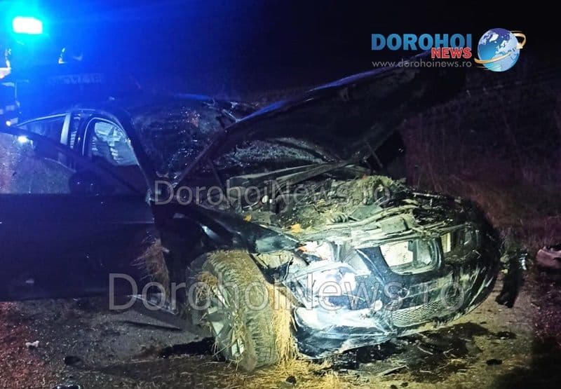 Accident în Dragalina! Un bărbat a ajuns la spital după ce s-a răsturnat cu mașina - FOTO
