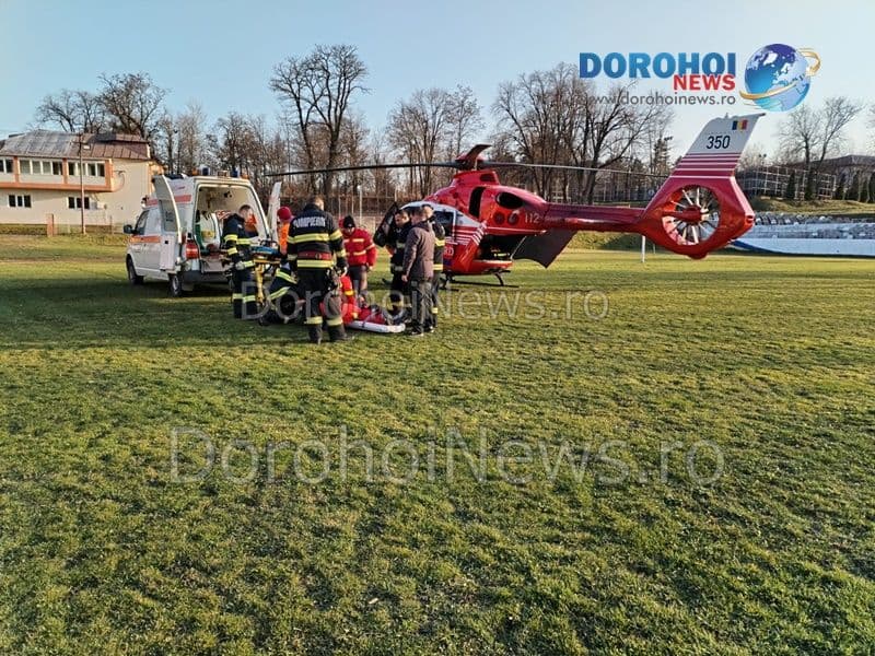 Bărbat din Dorohoi preluat de urgență de elicopterul SMURD - FOTO