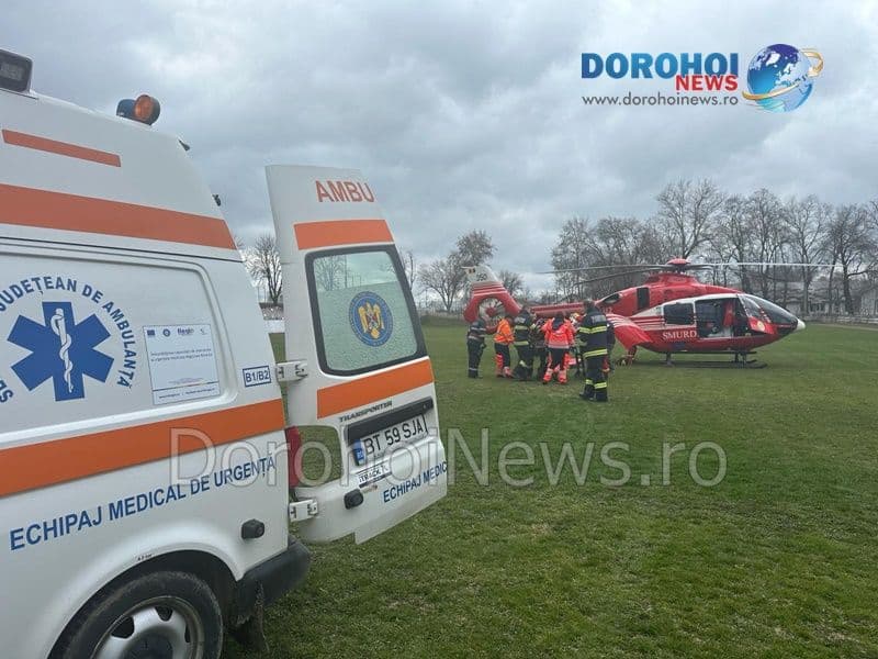 Medic din Dorohoi aflat în stare gravă preluat de urgență de elicopterul SMURD - FOTO
