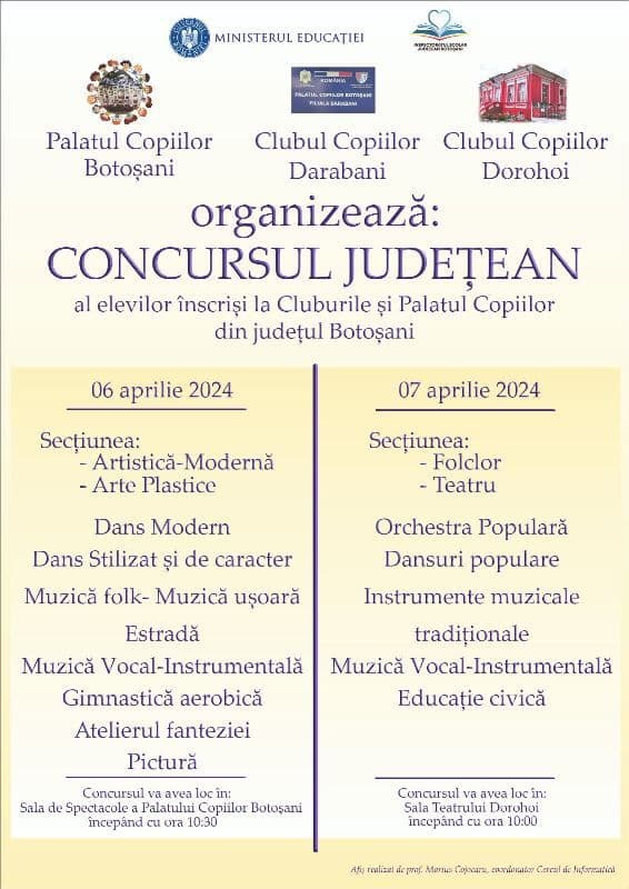 Concursul Judeţean al elevilor din cluburile și palatul copiilor din județul Botoșani