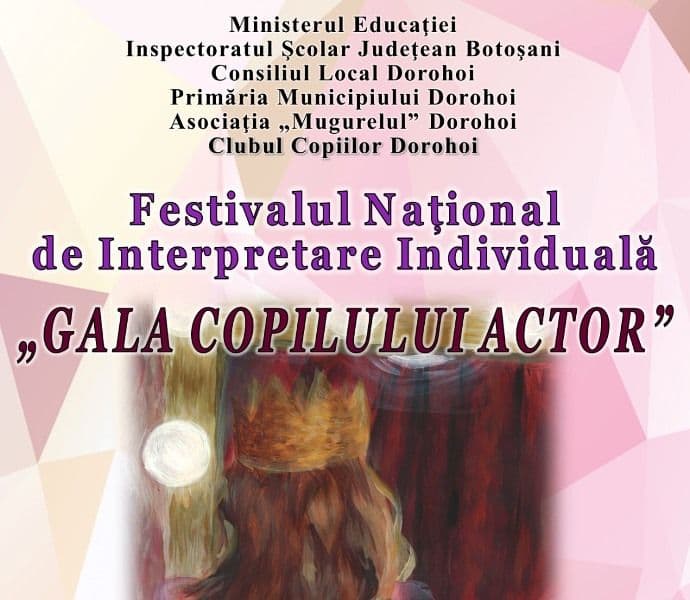 Clubul Copiilor Dorohoi organizează Festivalul Național „Gala Copilului Actor” 