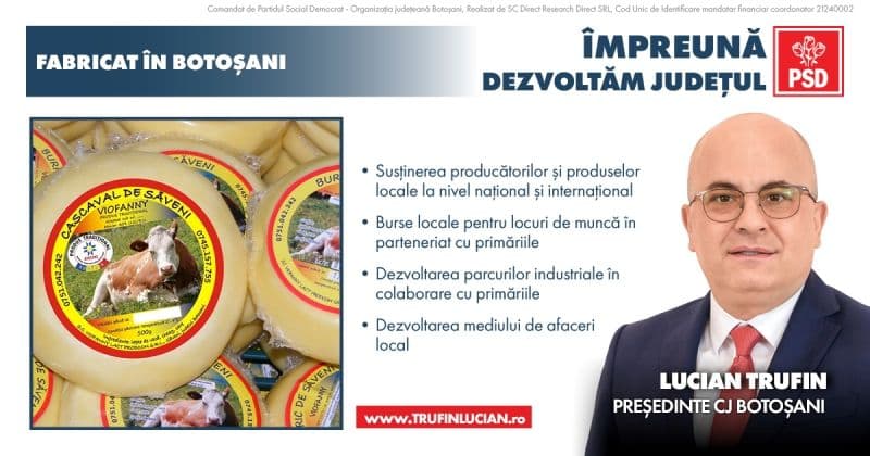 Lucian Trufin, candidatul PSD pentru Consiliul Județean: „Școlile de meserii și Fabricat în Botoșani sunt două programe care vor merge mână în mână”